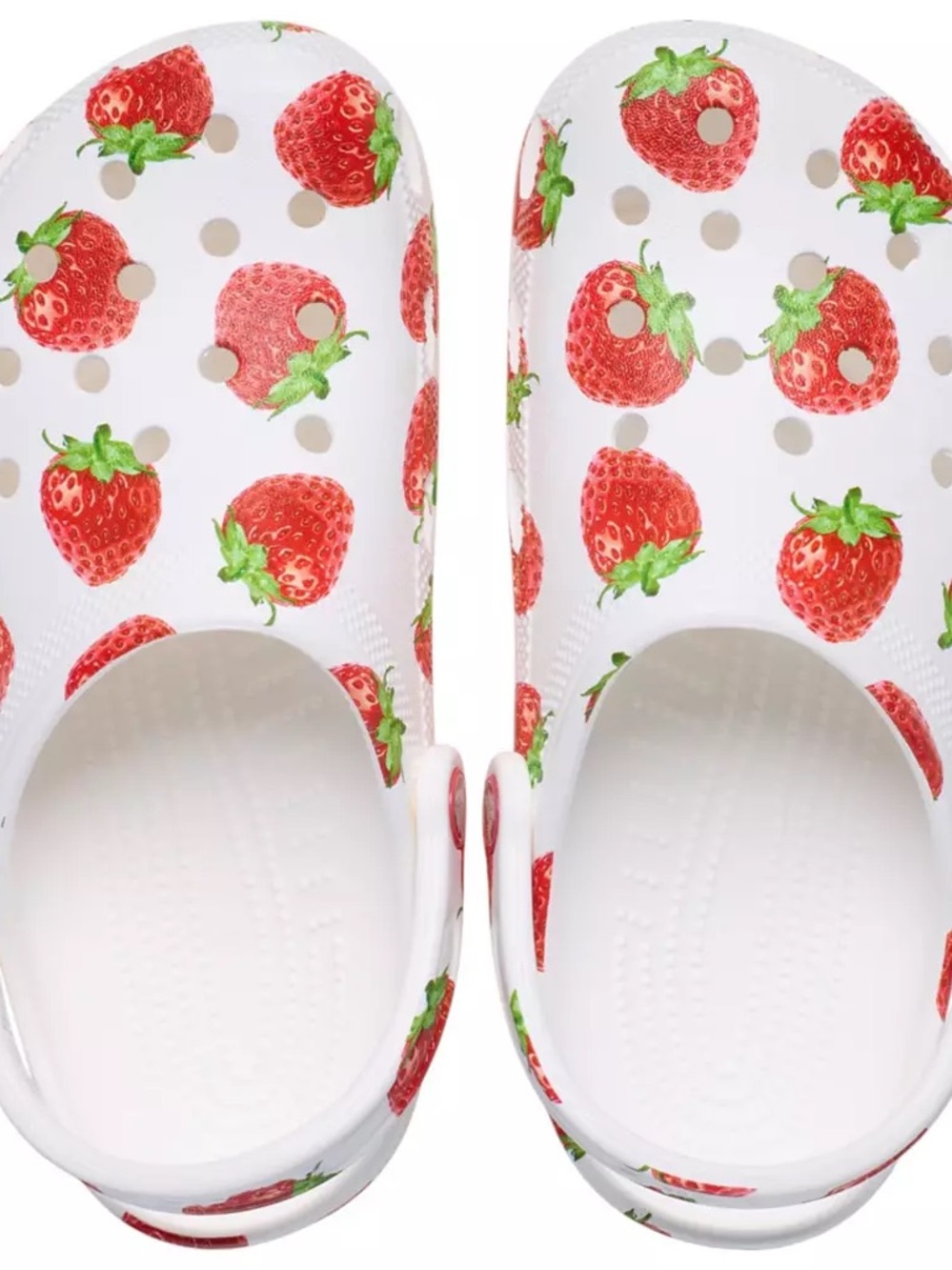 CROCS White Strawberry Print Classic Clog